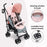 MB02 Plus Lightweight Stroller - Pink and Grey - Grade A
