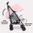 MB02 Plus Lightweight Stroller - Pink and Grey - Grade A