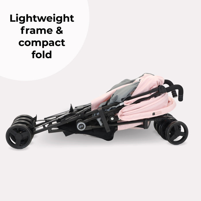 MB02 Plus Lightweight Stroller - Pink and Grey - Grade A