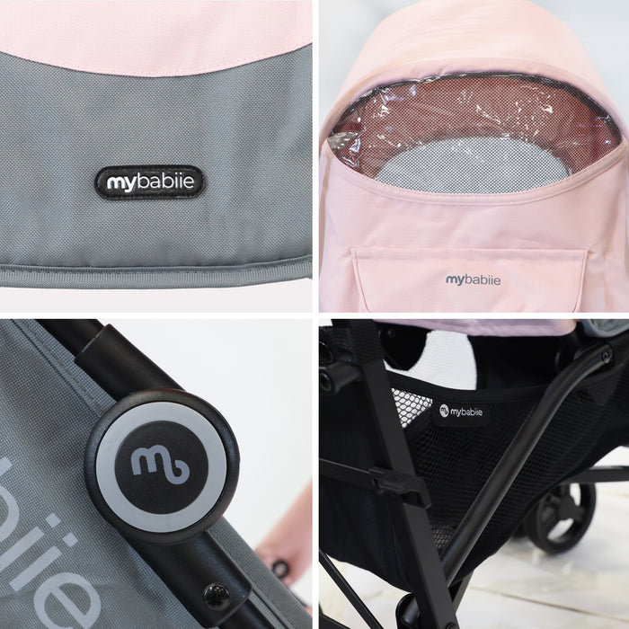 MB02 Plus Lightweight Stroller - Pink and Grey - Grade A