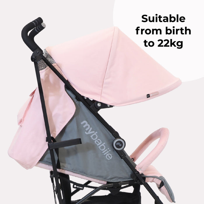 MB02 Lightweight Stroller - Pink and Grey - Grade A