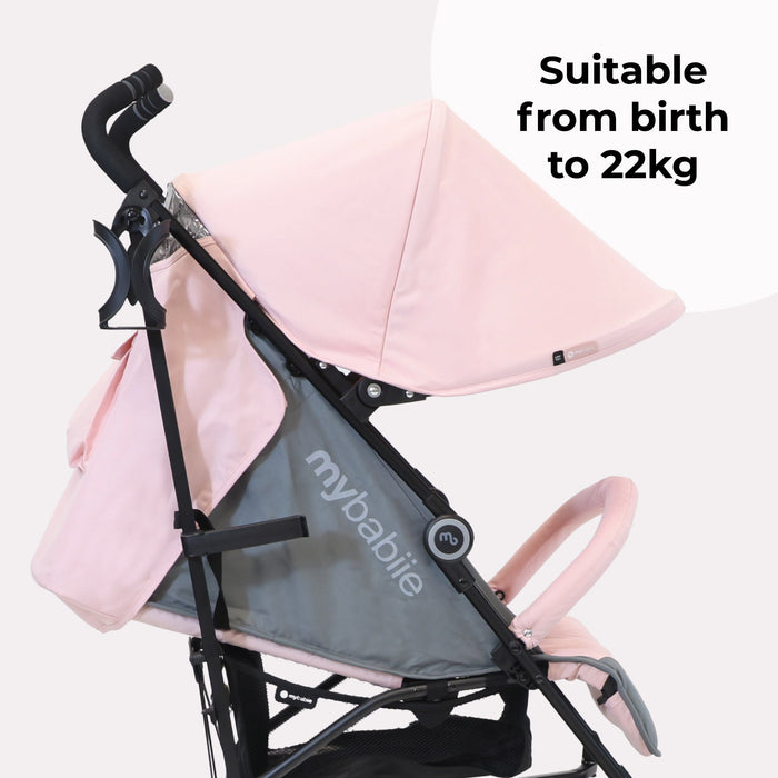 MB02 Plus Lightweight Stroller - Pink and Grey - Grade A
