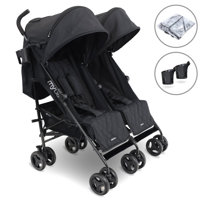 MB12 Double Stroller - Black - Grade A