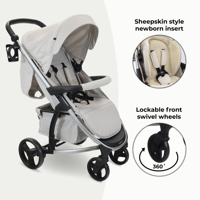 MB200i 3-in-1 Travel System with i-Size Car Seat - Oatmeal - Grade B