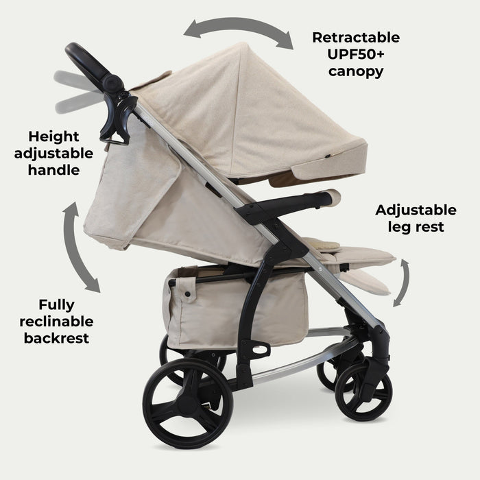 MB200i 3-in-1 Travel System with i-Size Car Seat - Oatmeal - Grade B
