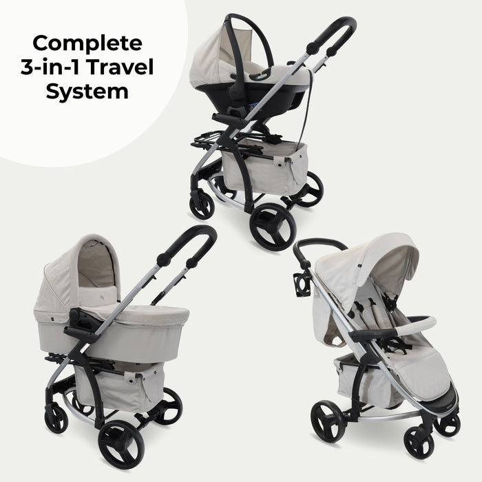 MB200i 3-in-1 Travel System with i-Size Car Seat - Oatmeal - Grade B