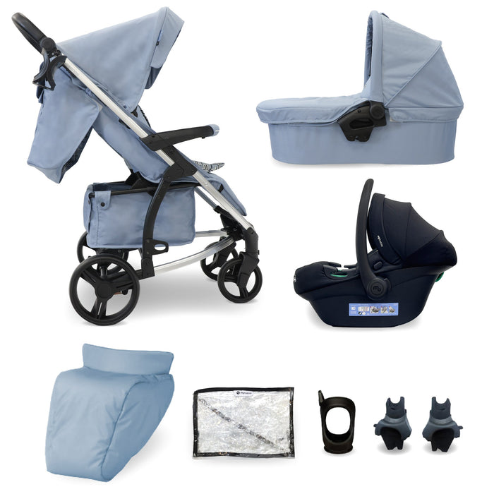 MB200i 3-in-1 Travel System with i-Size Car Seat - Blue Plaid - Grade A