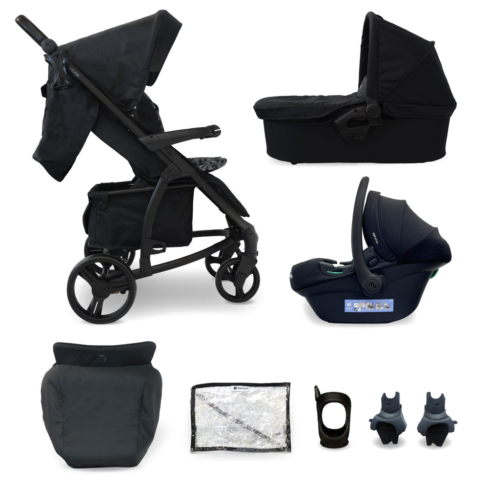 MB200i 3-in-1 Travel System with i-Size Car Seat - Black Leopard - Grade A