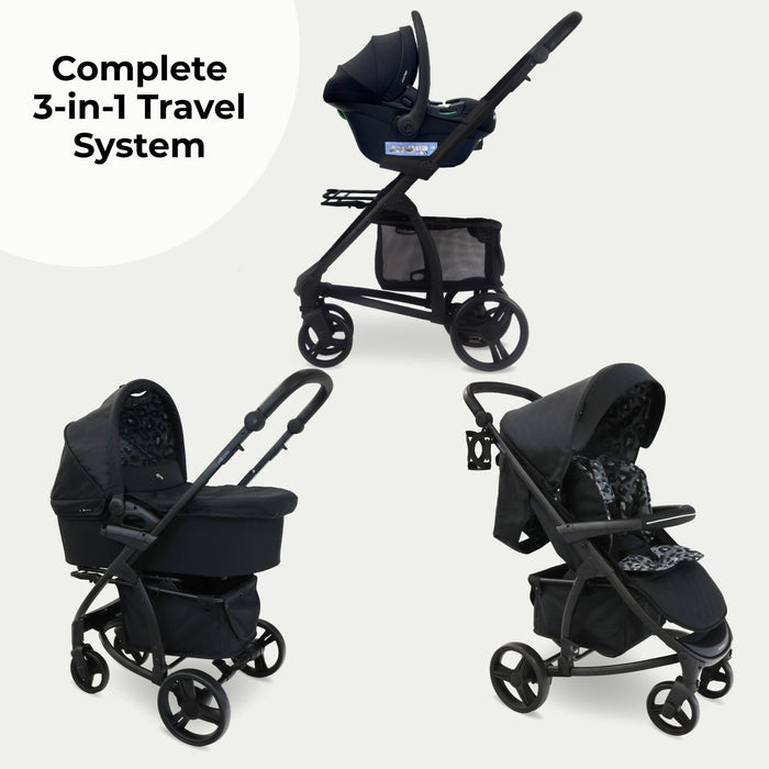 MB200i 3-in-1 Travel System with Car Seat - Black Leopard - Grade C