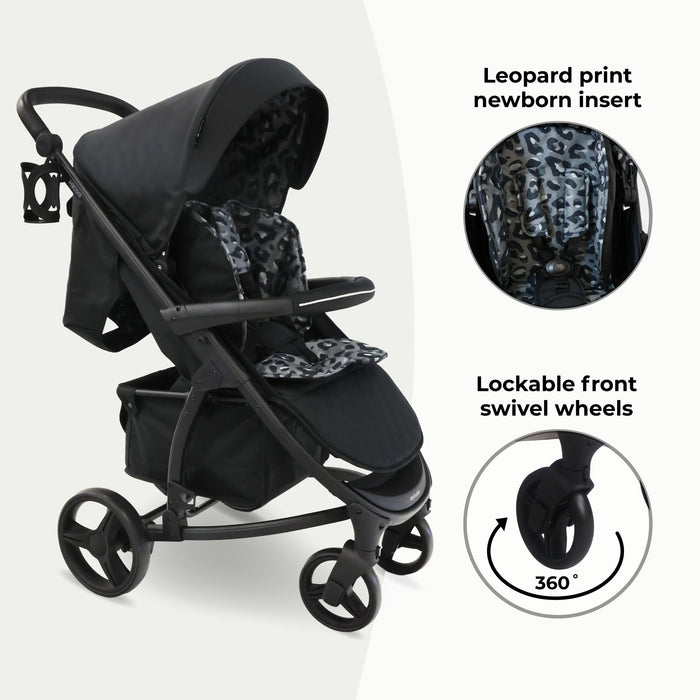 MB200i 3-in-1 Travel System with i-Size Car Seat - Black Leopard - Grade A