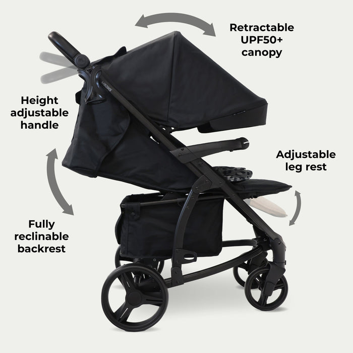 MB200i 3-in-1 Travel System with Car Seat - Black Leopard - Grade C