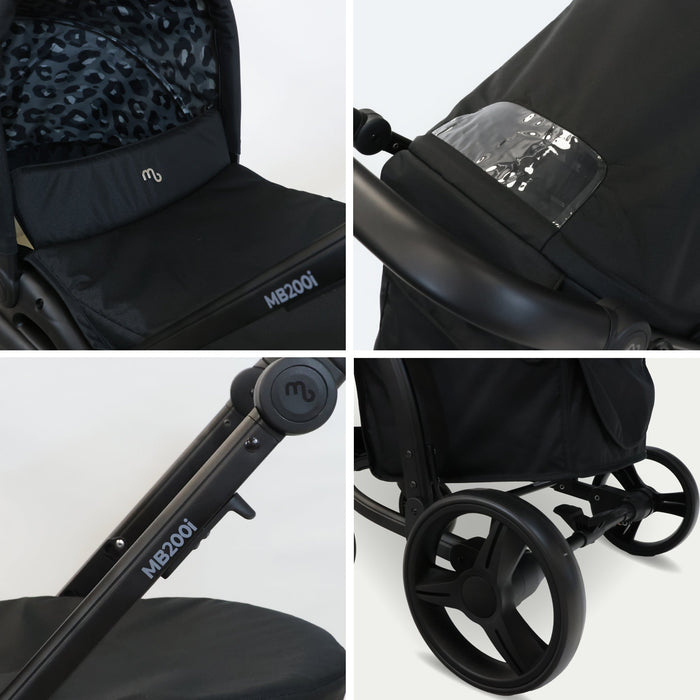 MB200i 3-in-1 Travel System with Car Seat - Black Leopard - Grade C