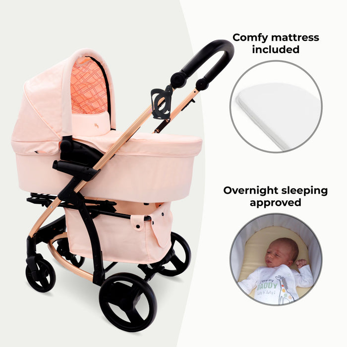 MB200i 3-in-1 Travel System with i-Size Car Seat - Pink Plaid - Grade C