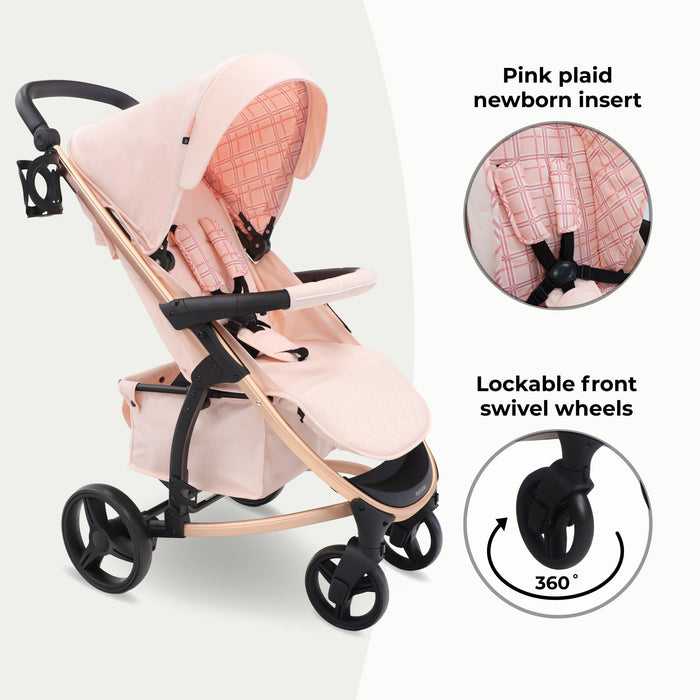 MB200i 3-in-1 Travel System with i-Size Car Seat - Pink Plaid - Grade A