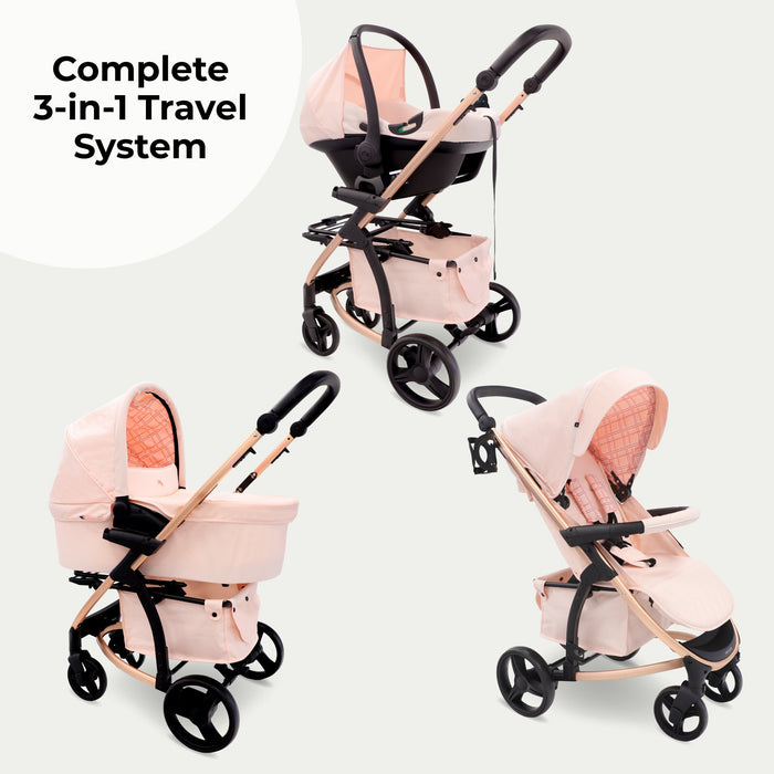 MB200i 3-in-1 Travel System with i-Size Car Seat - Pink Plaid - Grade C
