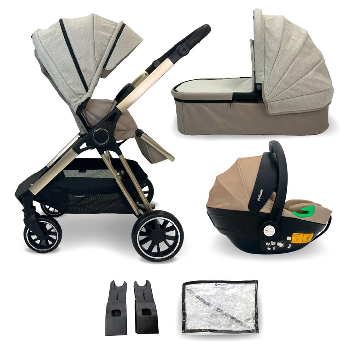 MB250i 3-in-1 Travel System with i-Size Car Seat - Oatmeal Herringbone - Grade A