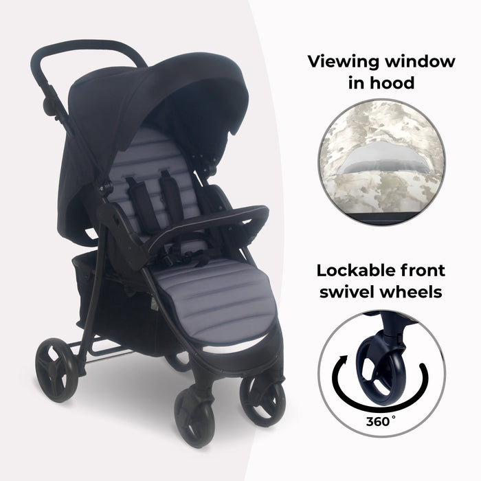 MB30 Stroller/Pushchair - Black/Grey - GRADE A