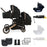MB33 Tandem Pushchair with Infant Carrier and Base - Rose Gold Black
