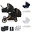 MB33 Tandem Pushchair with Infant Carrier - Rose Gold Black