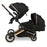 MB33 Tandem Pushchair with 2 Infant Carriers - Rose Gold Black