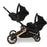 MB33 Tandem Pushchair with 2 Infant Carriers & 2 Bases - Rose Gold Black