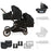 MB33 Tandem Pushchair with Infant Carrier - Black Leopard