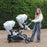 MB33 Tandem Pushchair with 2 Infant Carriers - Ivory