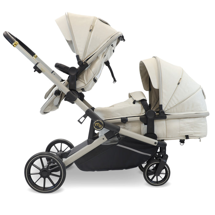 MB33 Tandem Pushchair with Infant Carrier - Ivory