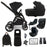 MB450 LUXE 3-in-1 Travel System with Rotating Car Seat + Toddler Seat + Base - Black