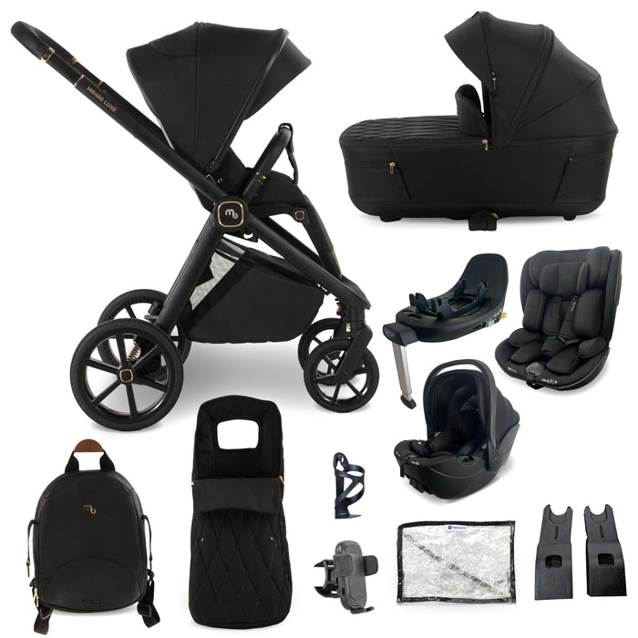 MB450 LUXE 3-in-1 Travel System with Rotating Car Seat + Toddler Seat + Base - Black