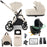 MB450 LUXE 3-in-1 Travel System with Rotating Car Seat + Base - Feather