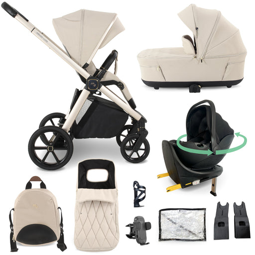 MB450 LUXE 3-in-1 Travel System with Rotating Car Seat + Base - Feather