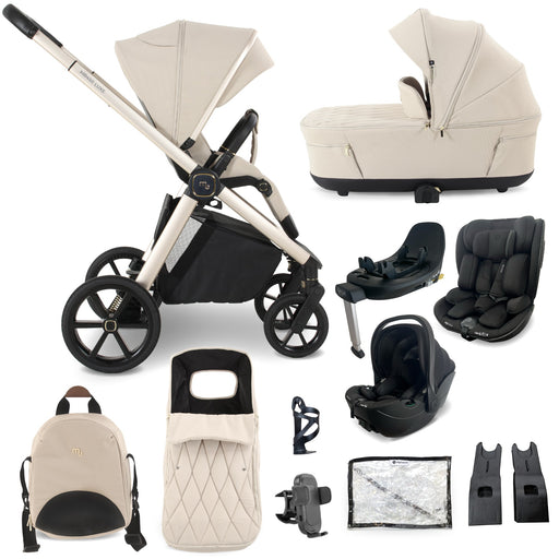 MB450 LUXE 3-in-1 Travel System with Rotating Car Seat + Toddler Seat + Base - Feather