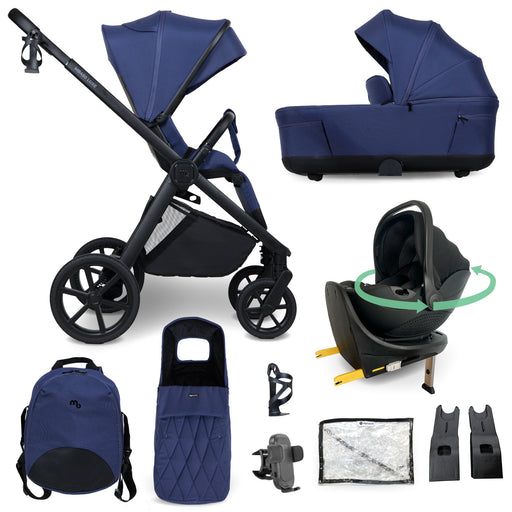 MB450 LUXE 3-in-1 Travel System with Rotating Car Seat + Base - Indigo