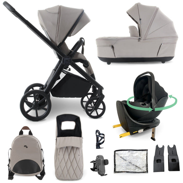 MB450 LUXE 3-in-1 Travel System with Rotating Car Seat + Base - Mink