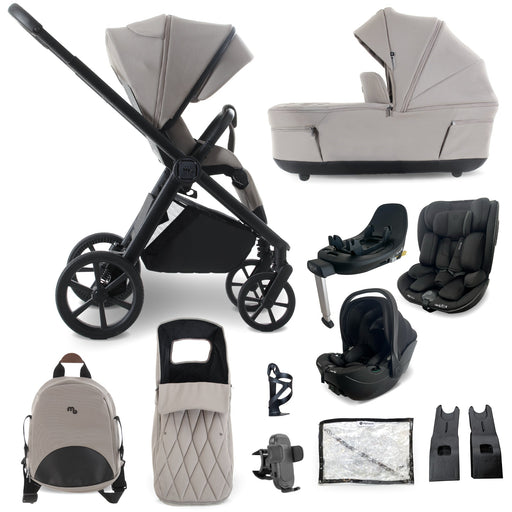 MB450 LUXE 3-in-1 Travel System with Rotating Car Seat + Toddler Seat + Base - Mink