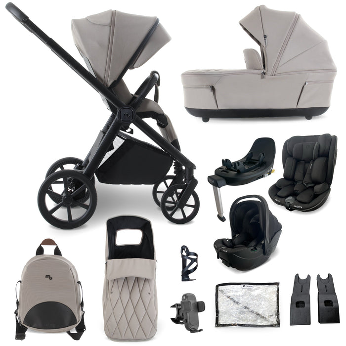 MB450 LUXE 3-in-1 Travel System with Rotating Car Seat + Toddler Seat + Base - Mink