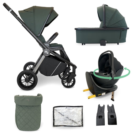 MB450i 3-in-1 Travel System with Rotating Car Seat + Base - Forest Green