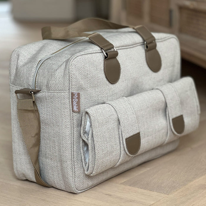 Deluxe Changing Bag - Oatmeal Herringbone - Grade A