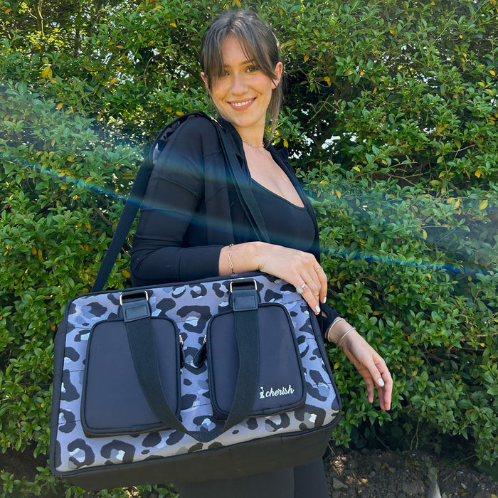 Deluxe Changing Bag - Black Leopard - Grade A