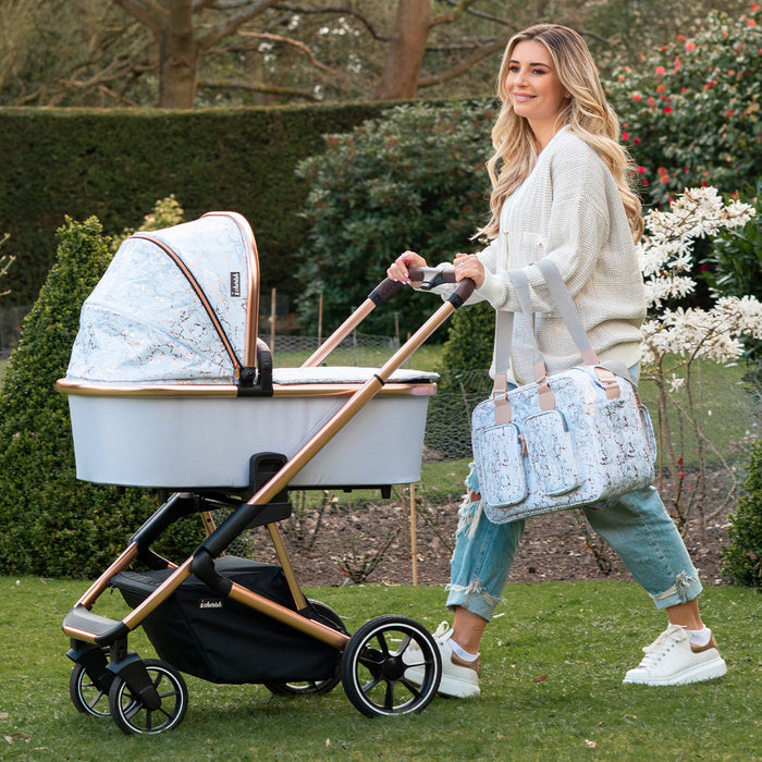 Deluxe Changing Bag - Metallic Rose Gold Marble - Grade A