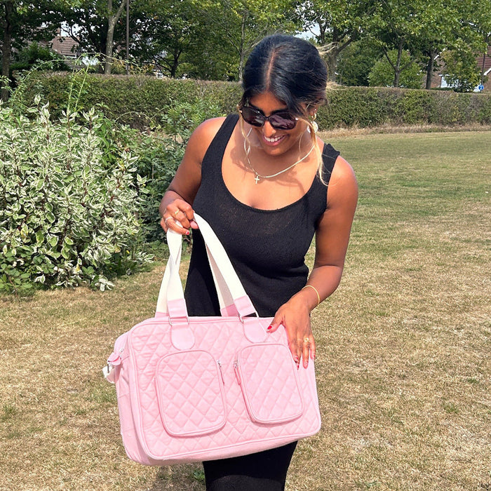 Deluxe Changing Bag - Pink Quilted - Grade A