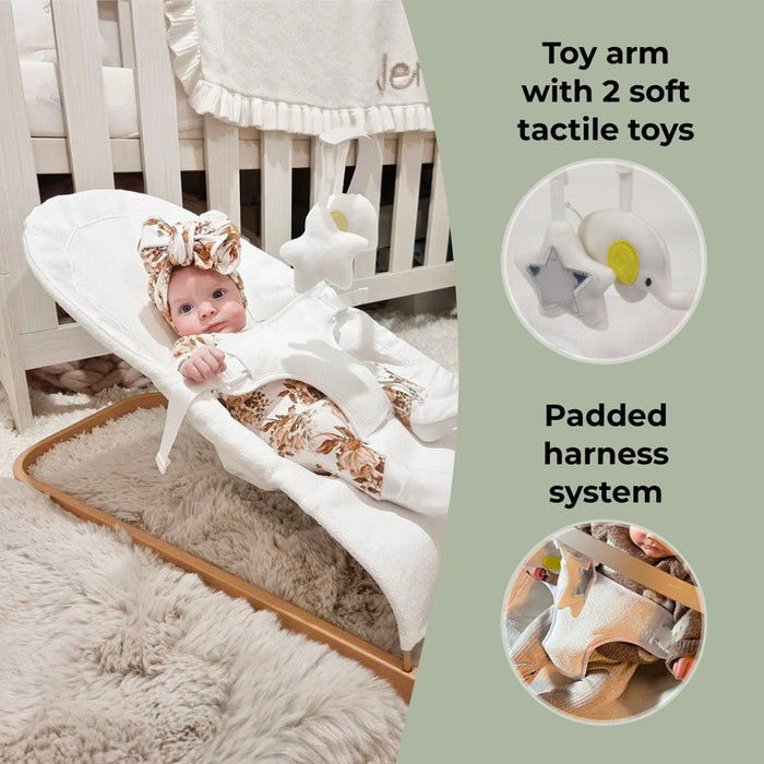 Baby Bouncer with Toy Bar - Cream - Grade A