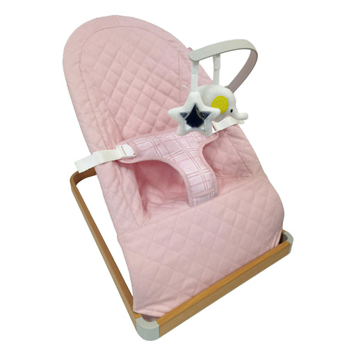 Baby Bouncer with Toy Bar - Pink Plaid - Grade A