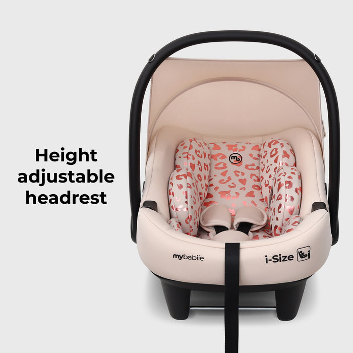 MBCS02LT i-Size Infant Carrier Car Seat (40-87cm) - Pink Leopard - Grade A