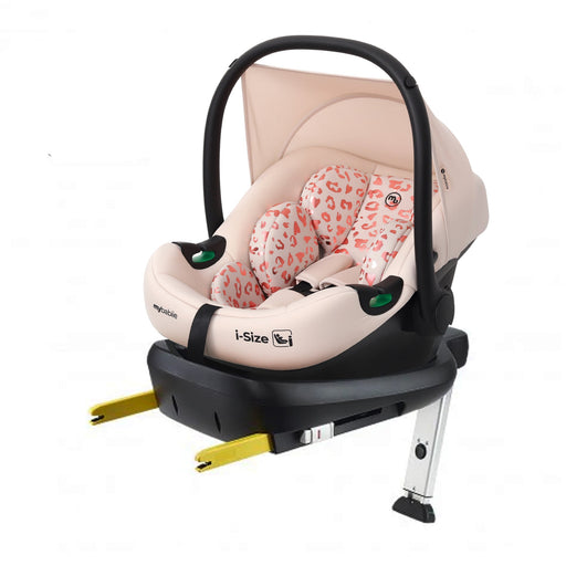MBCS02 i-Size Infant Carrier Car Seat and ISOFIX Base - Pink Leopard