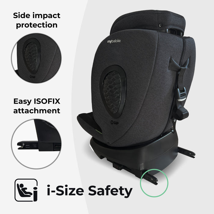 MBCS200 Spin R129 Car Seat with Top Tether - Black Leopard