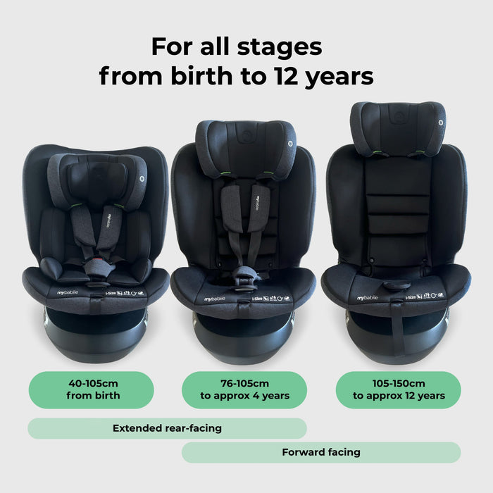 MBCS200 Spin R129 Car Seat with Top Tether - Black - GRADE A