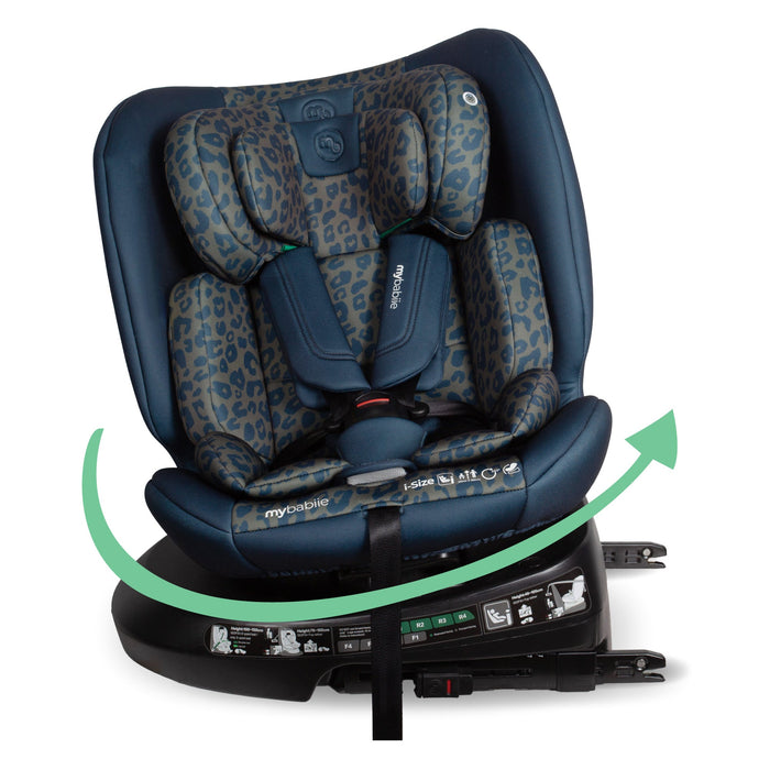 MBCS200 Spin R129 Car Seat with Top Tether - Navy Leopard
