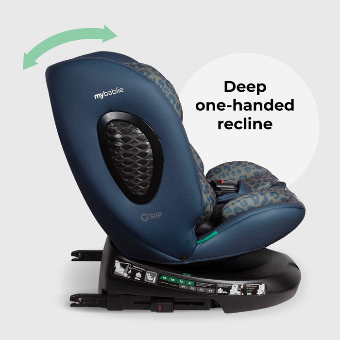 MBCS200 Spin R129 Car Seat with Top Tether - Navy Leopard